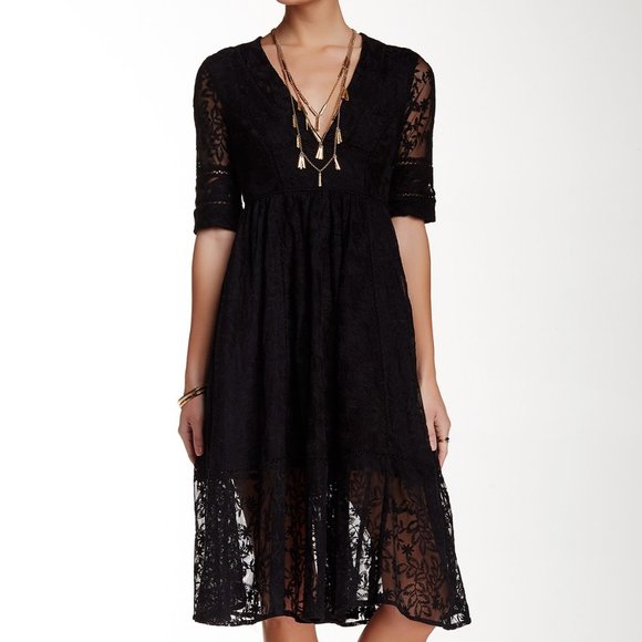 Free People Mountain Laurel Lace Crochet Midi